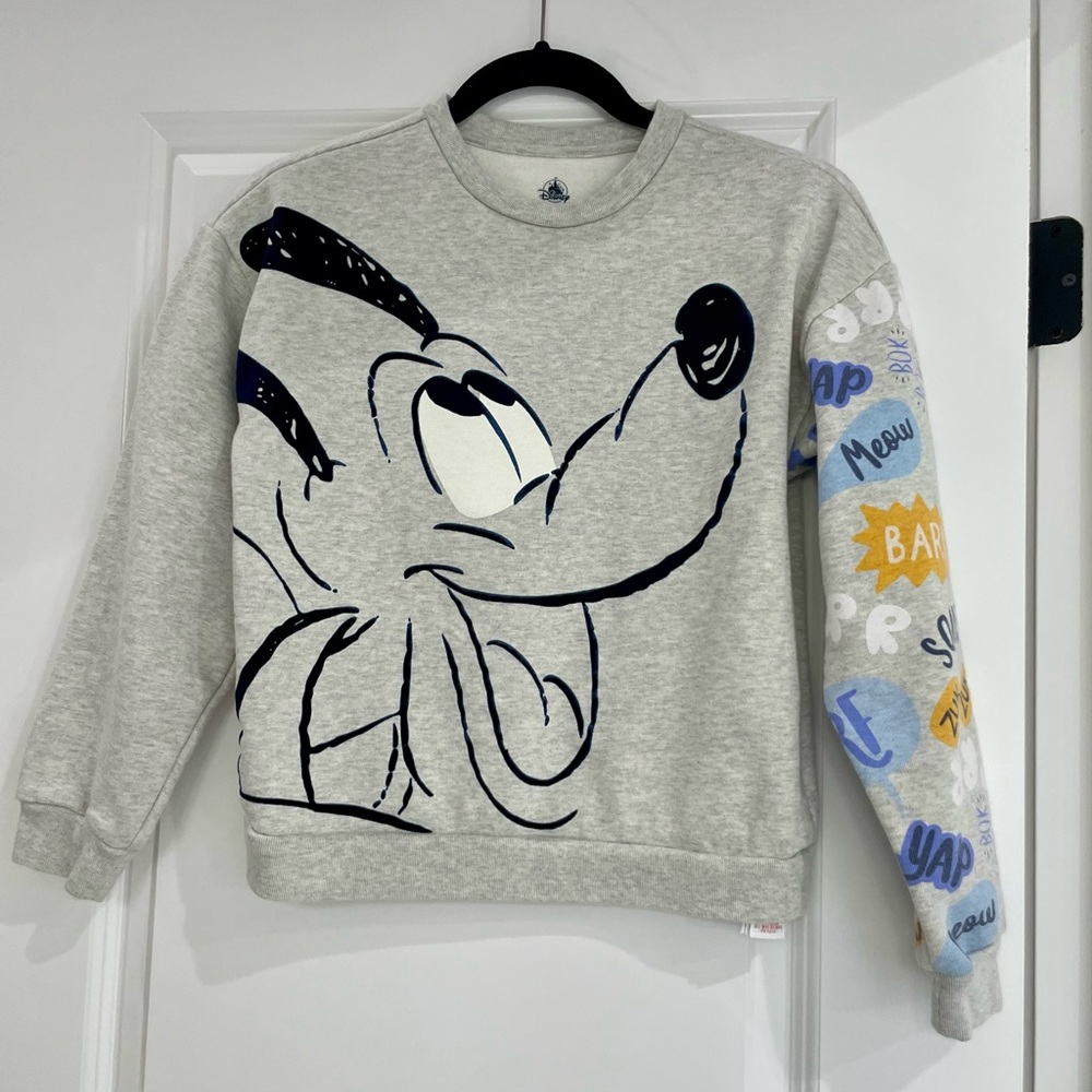 Disney Gray and Blue Graphic Women's Sweater